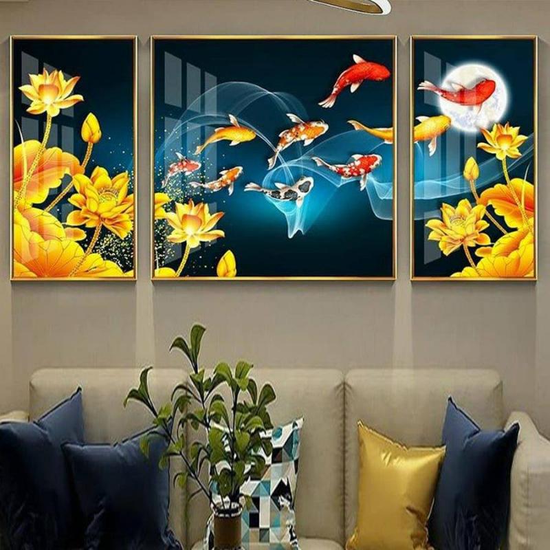 Tranh phong thủy cửu ngư quần hội