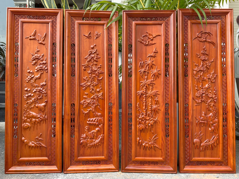 Tranh Tứ Quý Tùng - Cúc - Trúc - Mai là biểu tượng của tứ đức và vận may bốn mùa