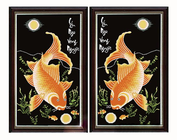 Tranh Lý Ngư Vọng Nguyệt