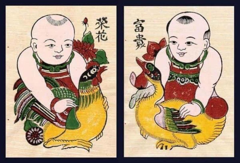 Tranh Đông Hồ Vinh hoa phú quý thường treo dịp Tết Nguyên Đán