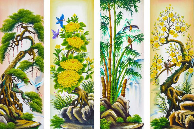 Tranh tứ quý hợp hết với mọi loại tuổi