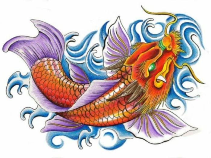 Hoàn thiện vẽ cá chép hóa rồng