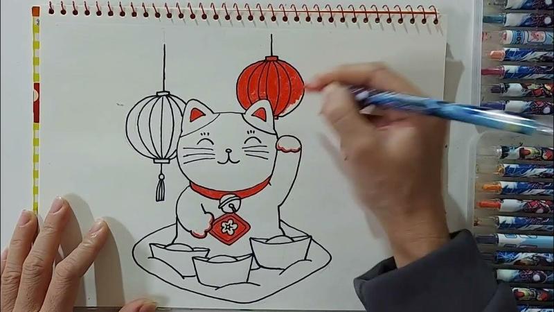 Vẽ mèo thần tài