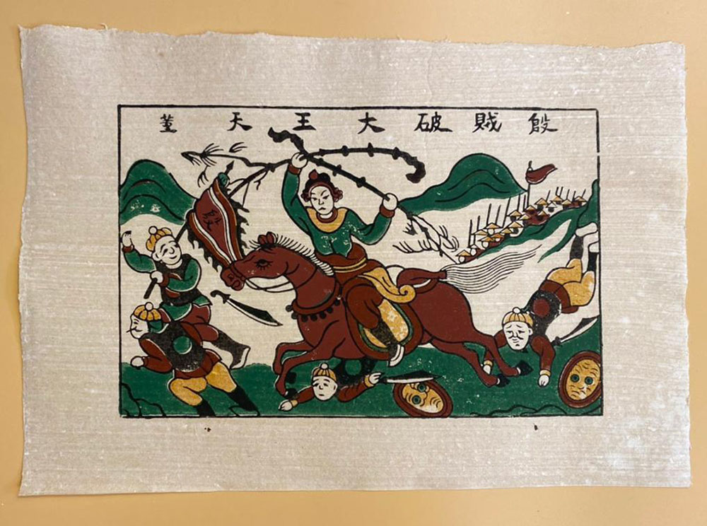 Ngựa trong tranh Đông Hồ Thánh Gióng