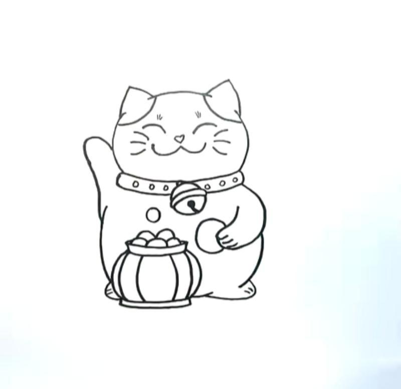 Phác thảo vẽ mèo thần tài