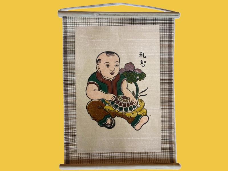 Ý nghĩa bức tranh "Lễ Trí - Em bé ôm Rùa”