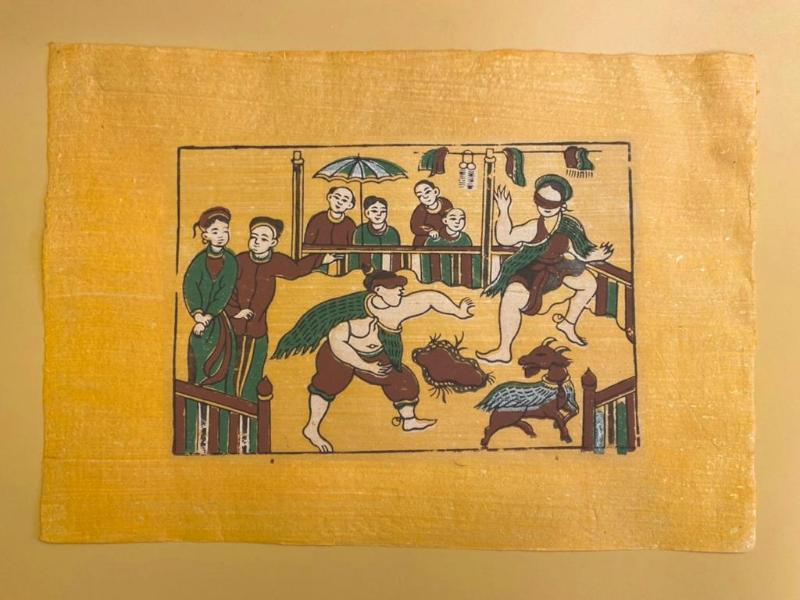 Mô tả tranh Đông Hồ bịt mắt bắt dê 