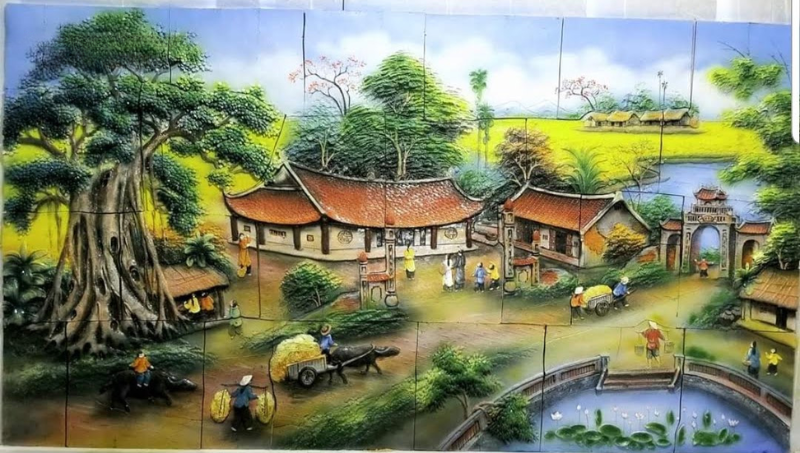 Tranh gốm Đồng quê Việt Nam 