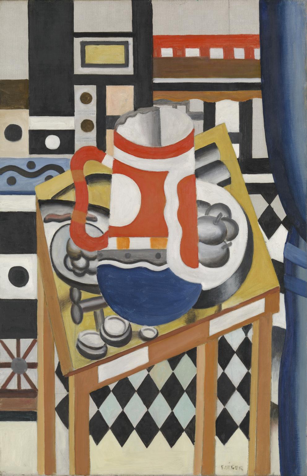 Tranh lập thể ống Still life with a beer mug của họa sĩ Fernand Leger năm 1921