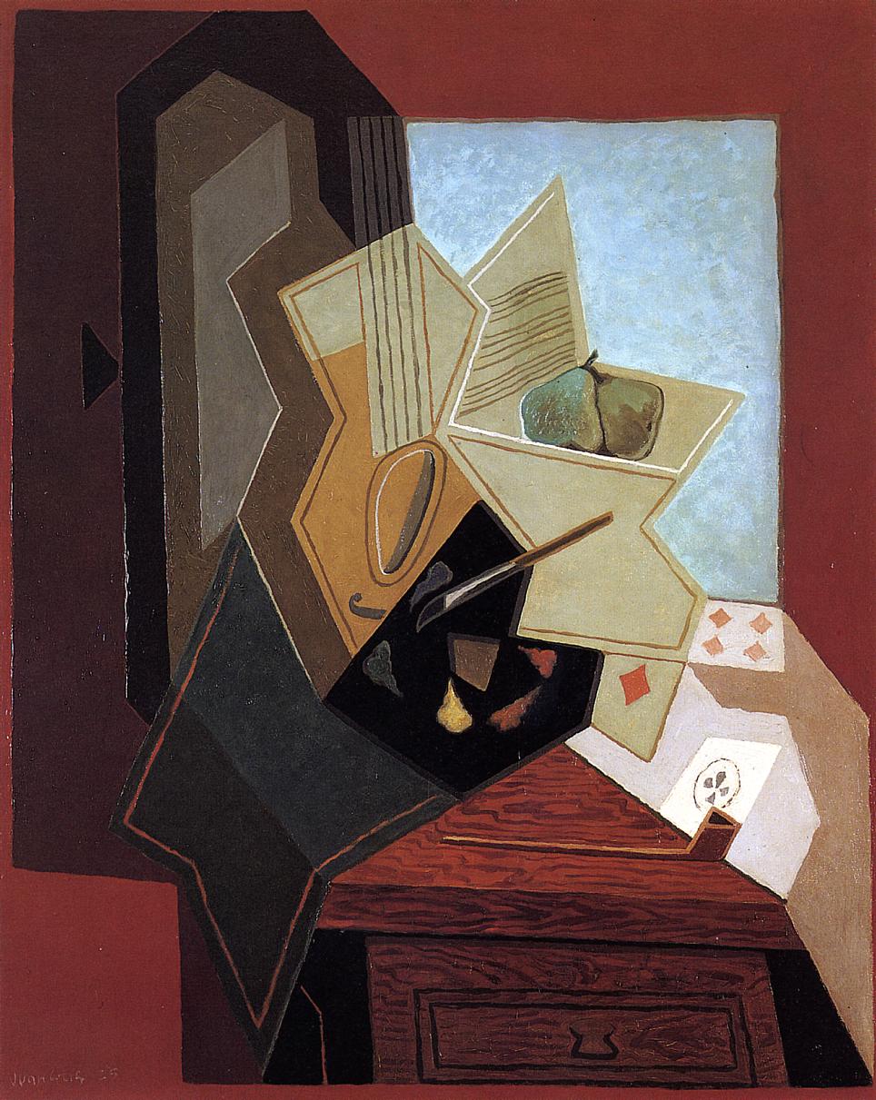 Tranh tĩnh vật lập thể The painter's window của họa sĩ Juan Gris sáng tác năm 1925
