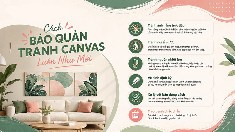 Cách bảo quản tranh Canvas