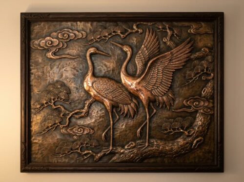 Tranh Đồng Hạc Tùng Diên Niên Biểu Tượng Trường Thọ