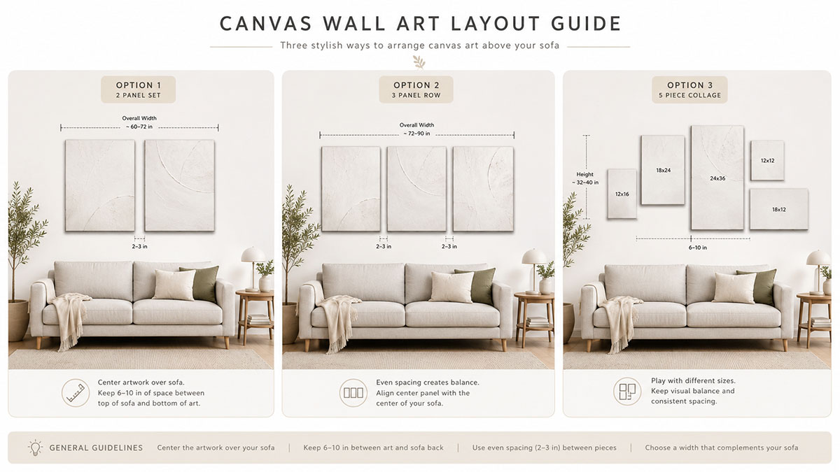 Các quy cách bộ tranh Canvas combo tiết kiệm
