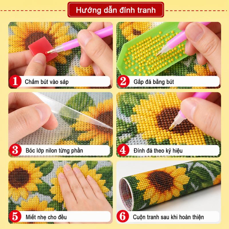 Cách làm tranh đính đá tự làm tại nhà cho người mới bắt đầu