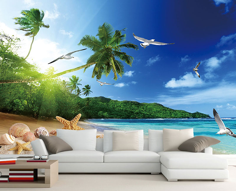 Tranh dán tường 3D khổ lớn treo phòng khách