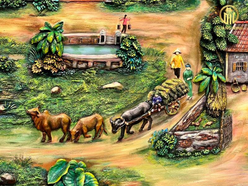 Tranh phù điêu đắp nổi hoàn thiện