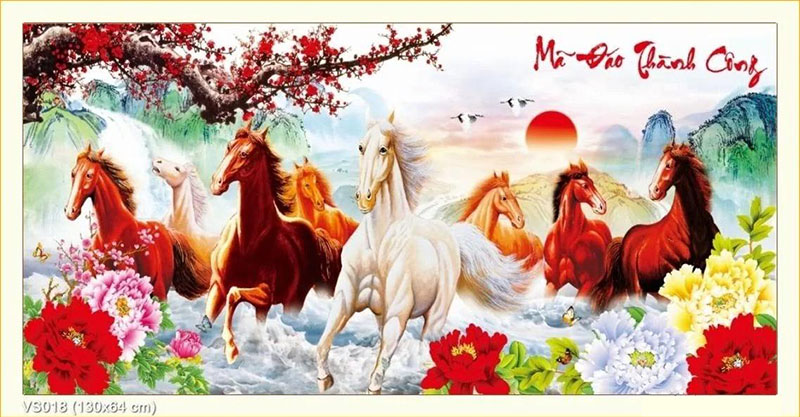 Tranh đính đá Mã đáo thành công