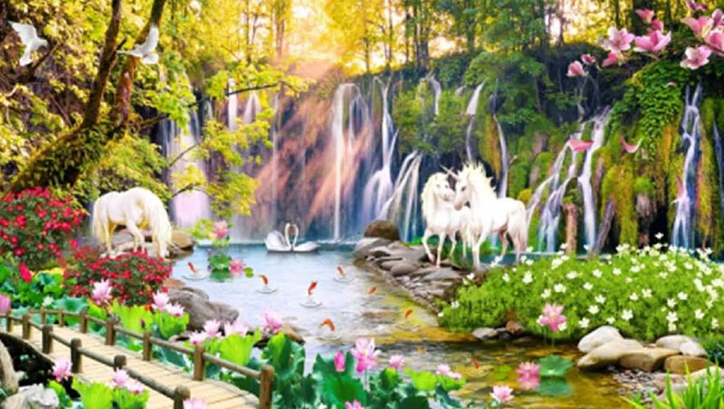 Tranh đính đá phong cảnh hữu tình