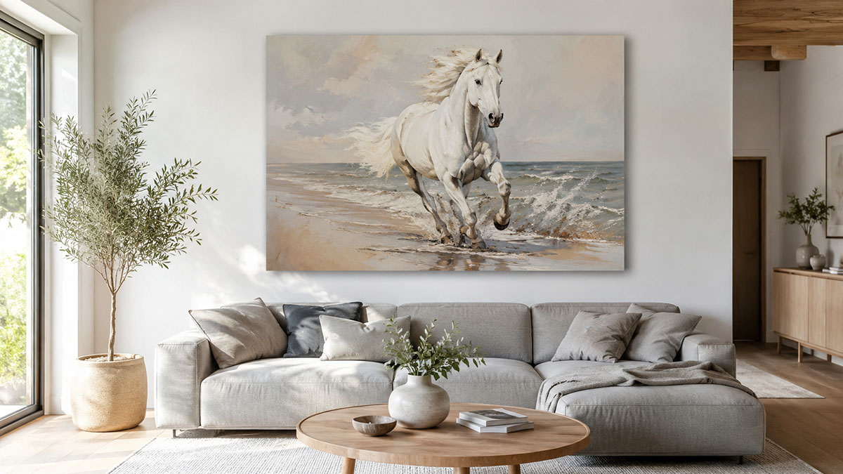 Tranh Ngựa hiện đại chất liệu Canvas