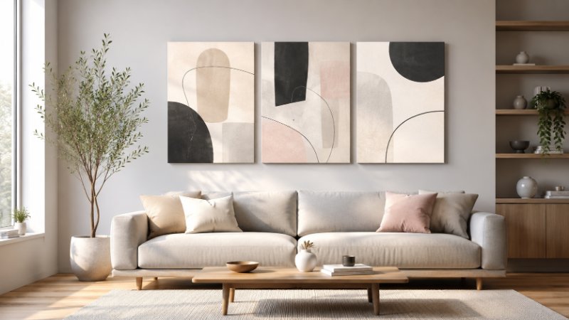 Tranh treo tường phong cách tối giản Minimalism cho căn hộ chung cư hiện đại