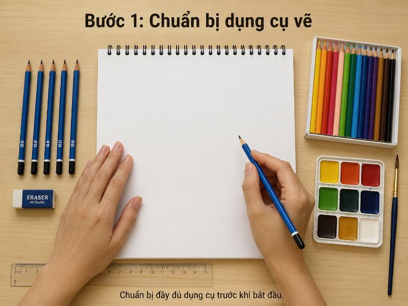Chuẩn bị dụng cụ vẽ