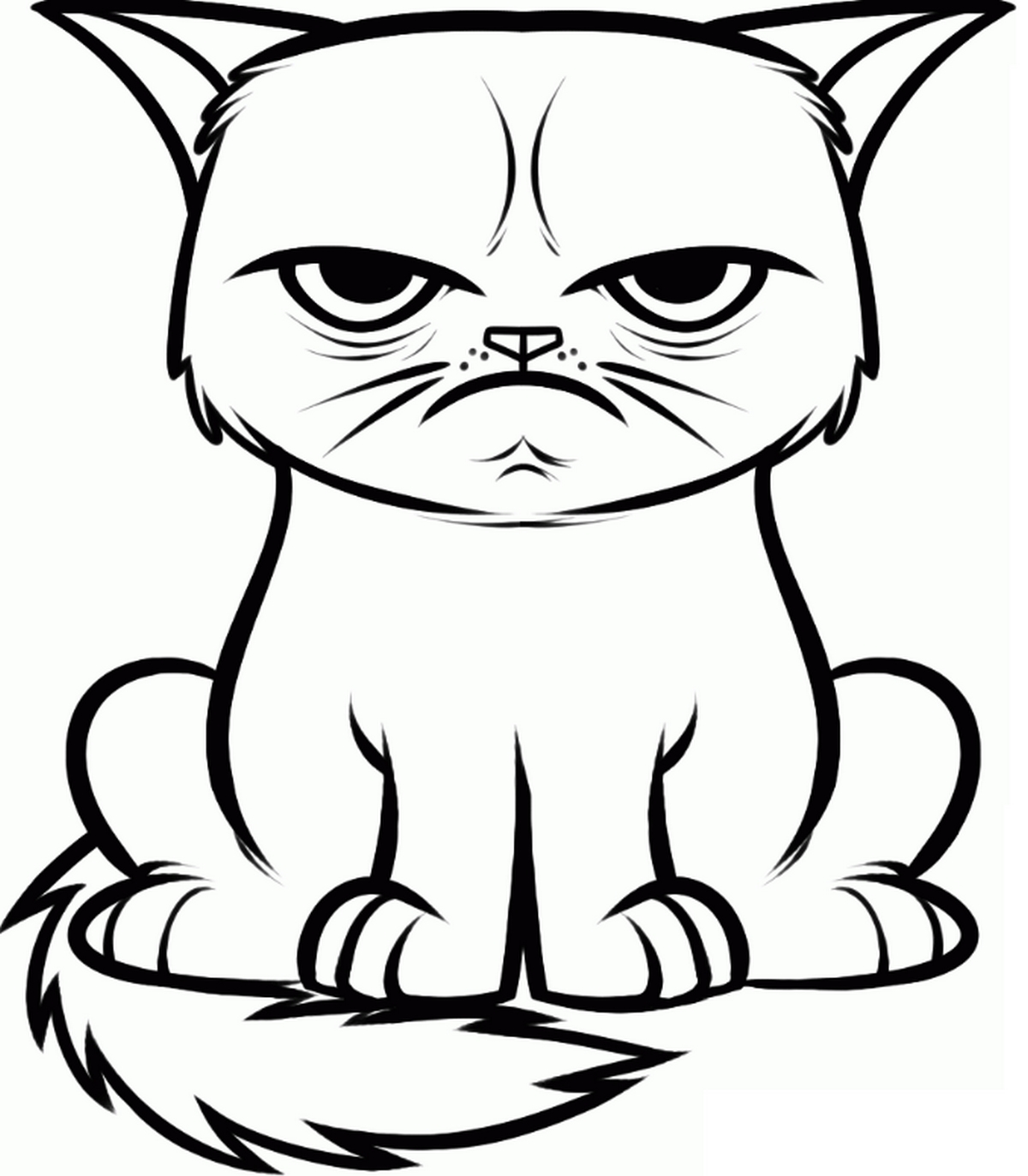 Tranh tô màu con mèo cute