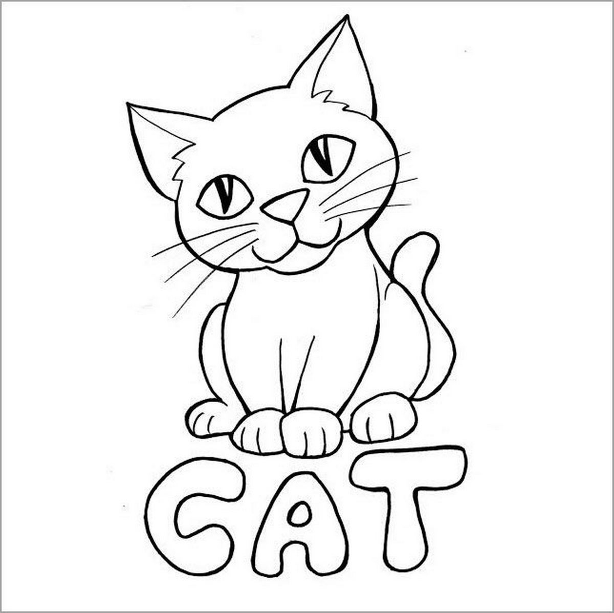 Tranh tô màu con mèo cute