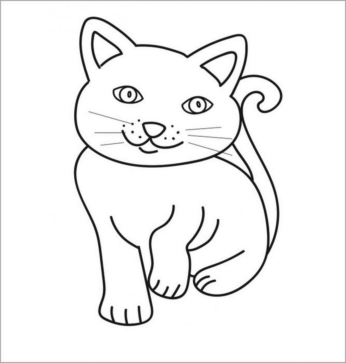 Tranh tô màu con mèo cute