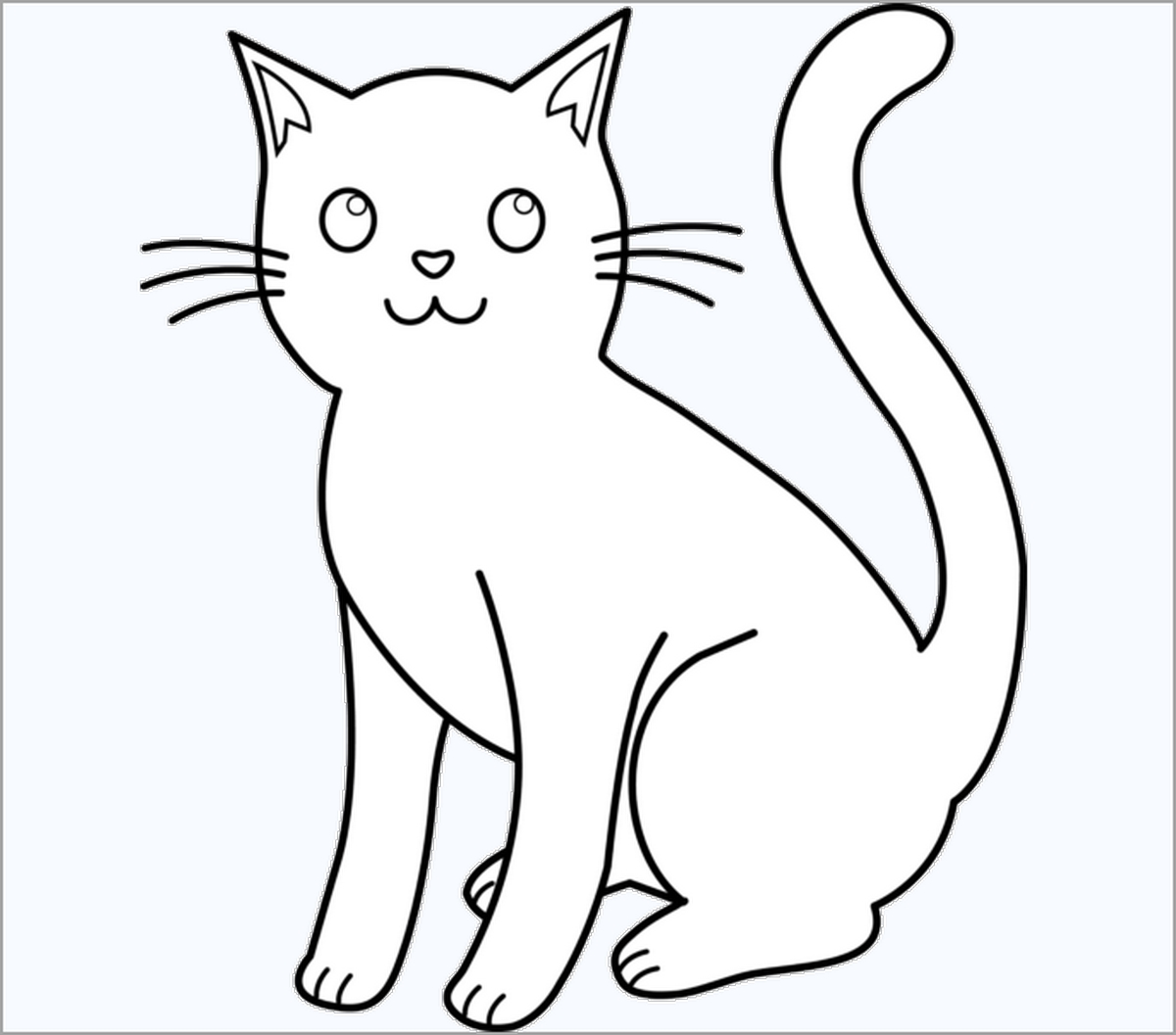 Tranh tô màu con mèo cute
