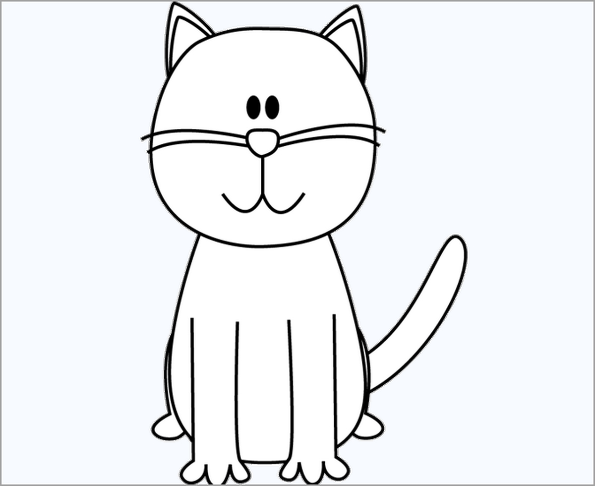 Tranh tô màu con mèo cute