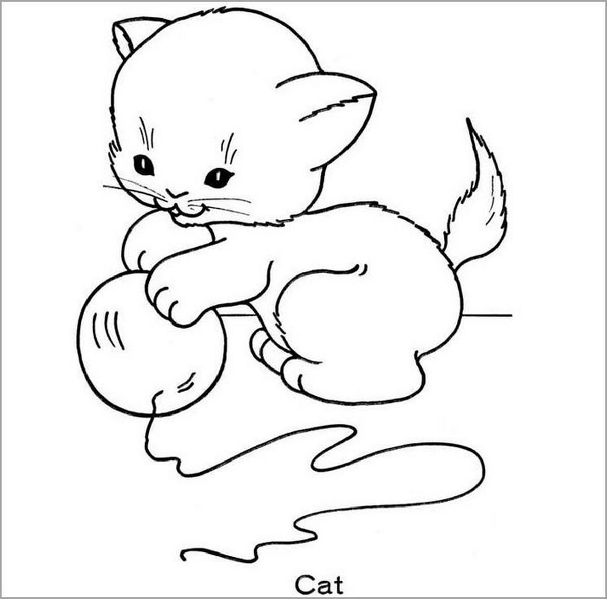 Tranh tô màu con mèo cute
