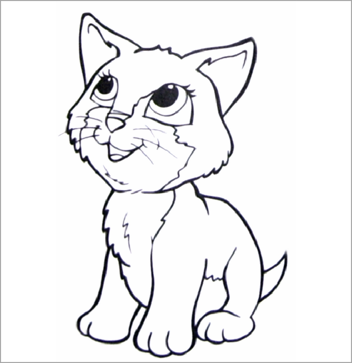 Tranh tô màu con mèo cute