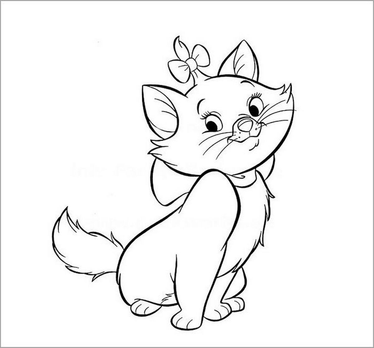 Tranh tô màu con mèo cute