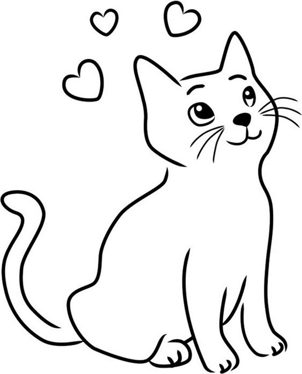 Tranh tô màu con mèo Chibi