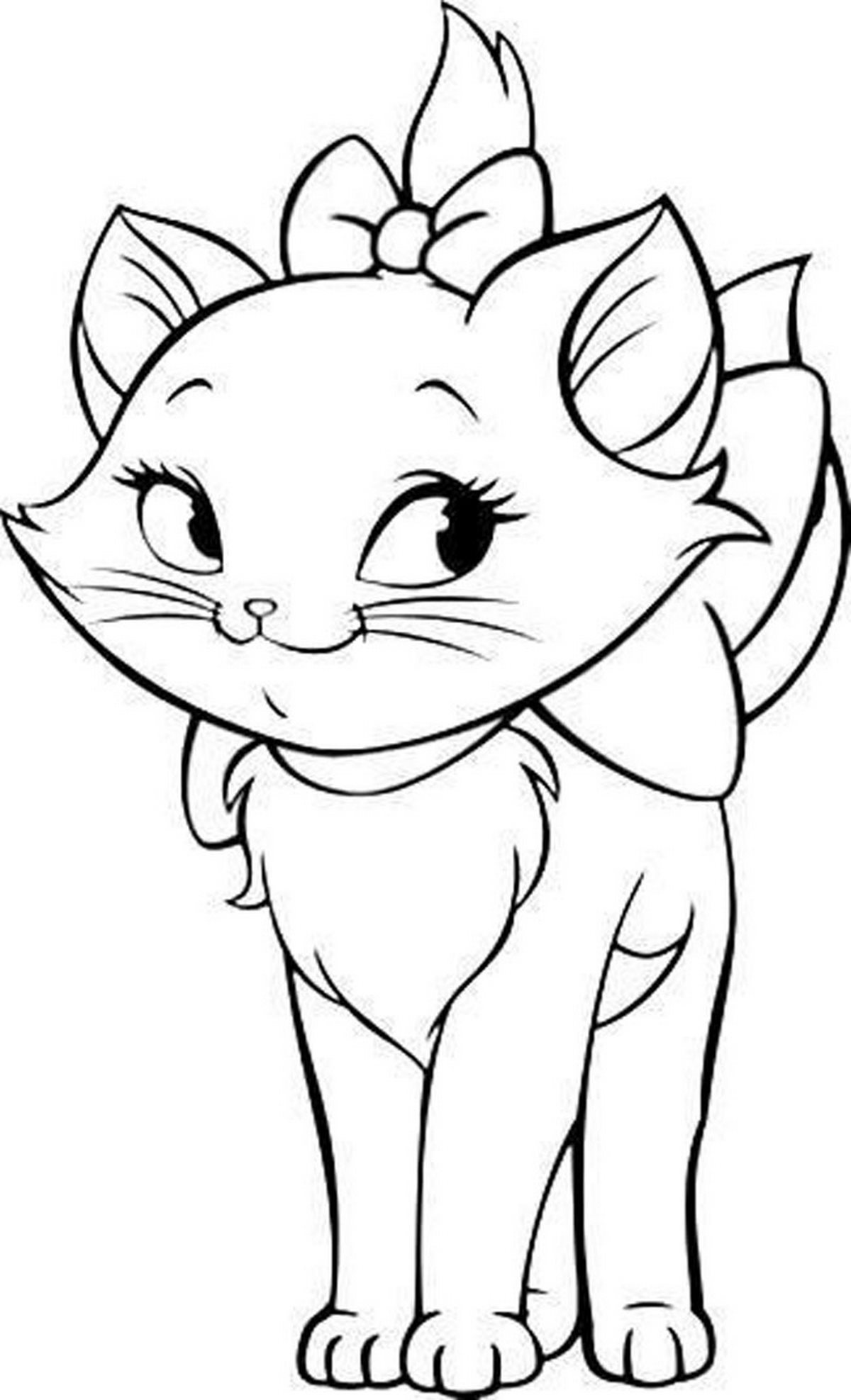 Tranh tô màu con mèo Chibi