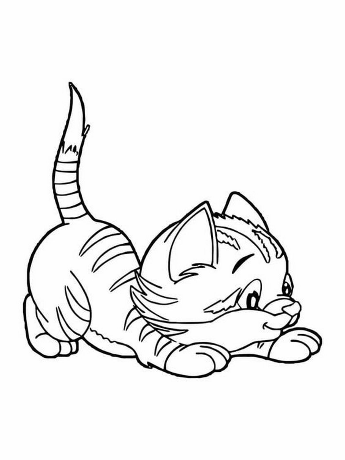 Tranh tô màu con mèo Chibi