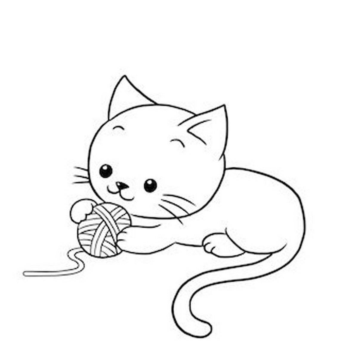 Tranh tô màu con mèo Chibi