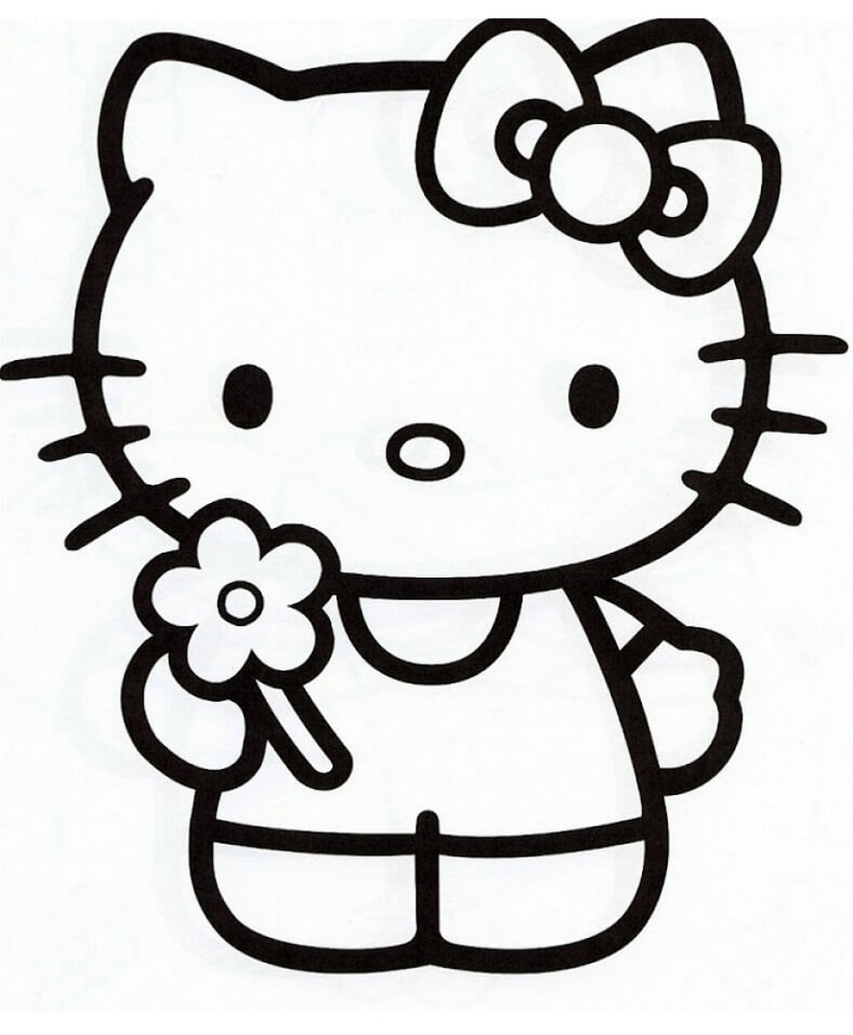 Tranh tô màu con mèo Hello Kitty