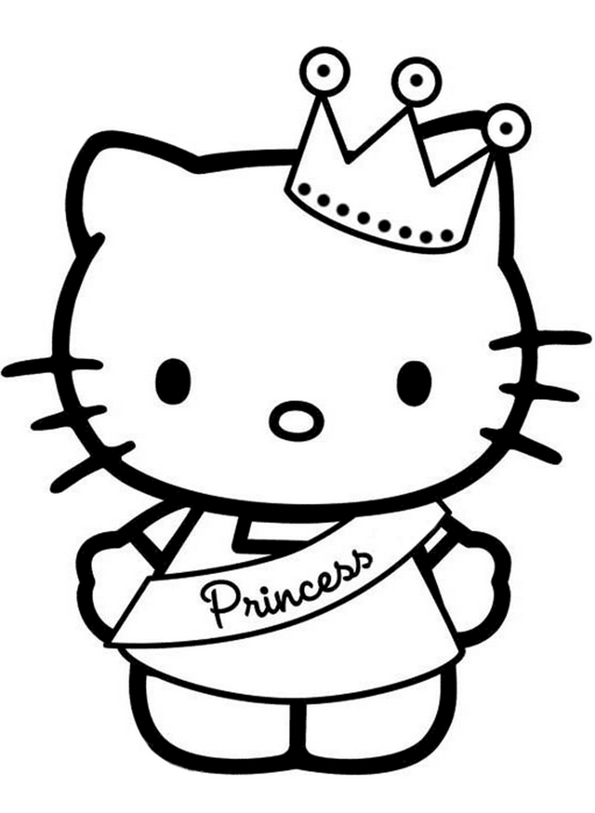 Tranh tô màu con mèo Hello Kitty