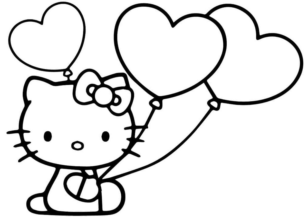 Tranh tô màu con mèo Hello Kitty