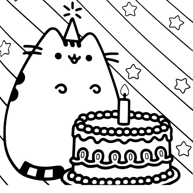 Tranh tô màu con mèo Pusheen