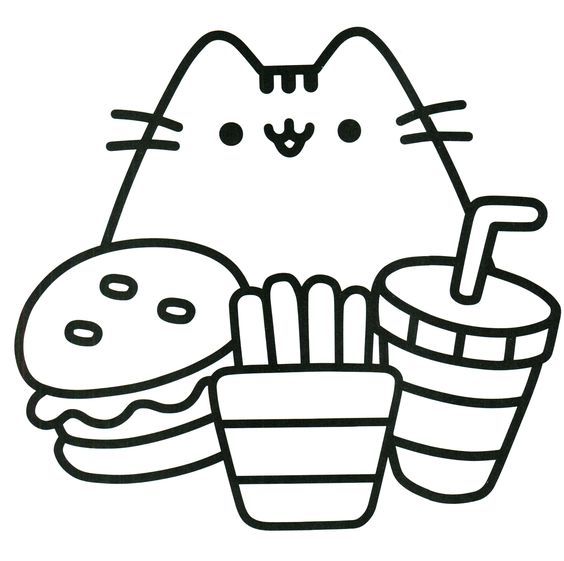 Tranh tô màu con mèo Pusheen