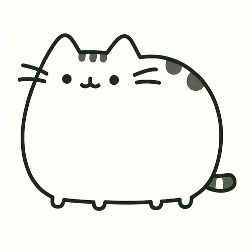 Tranh tô màu con mèo Pusheen