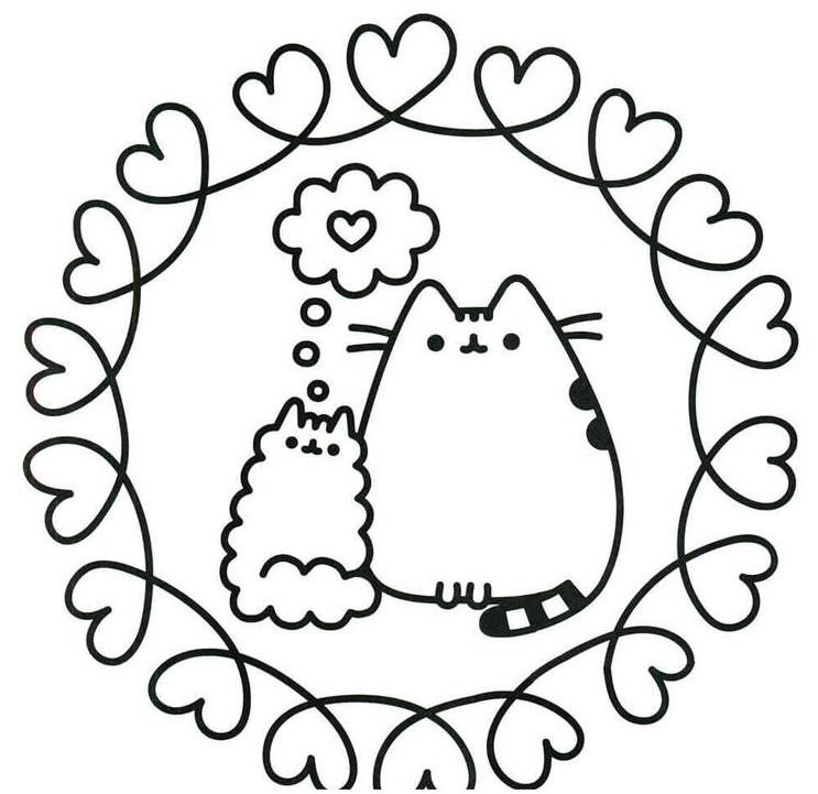 Tranh tô màu con mèo Pusheen