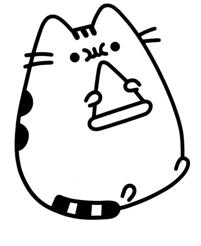 Tranh tô màu con mèo Pusheen