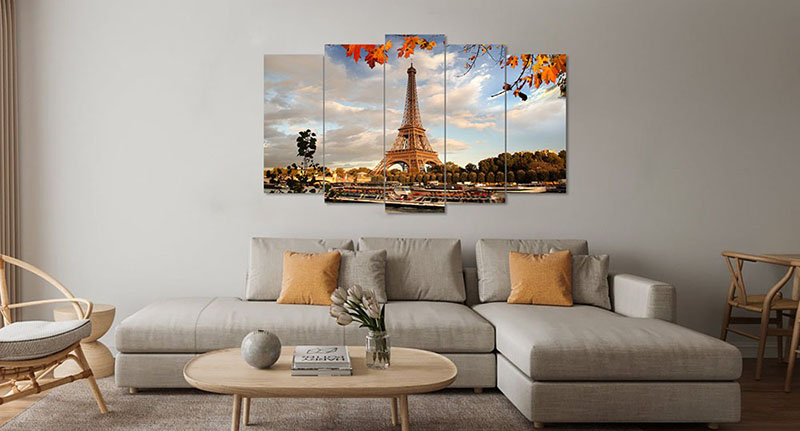 Tranh treo tường phòng khách hiện đại Châu Âu tháp Eiffel