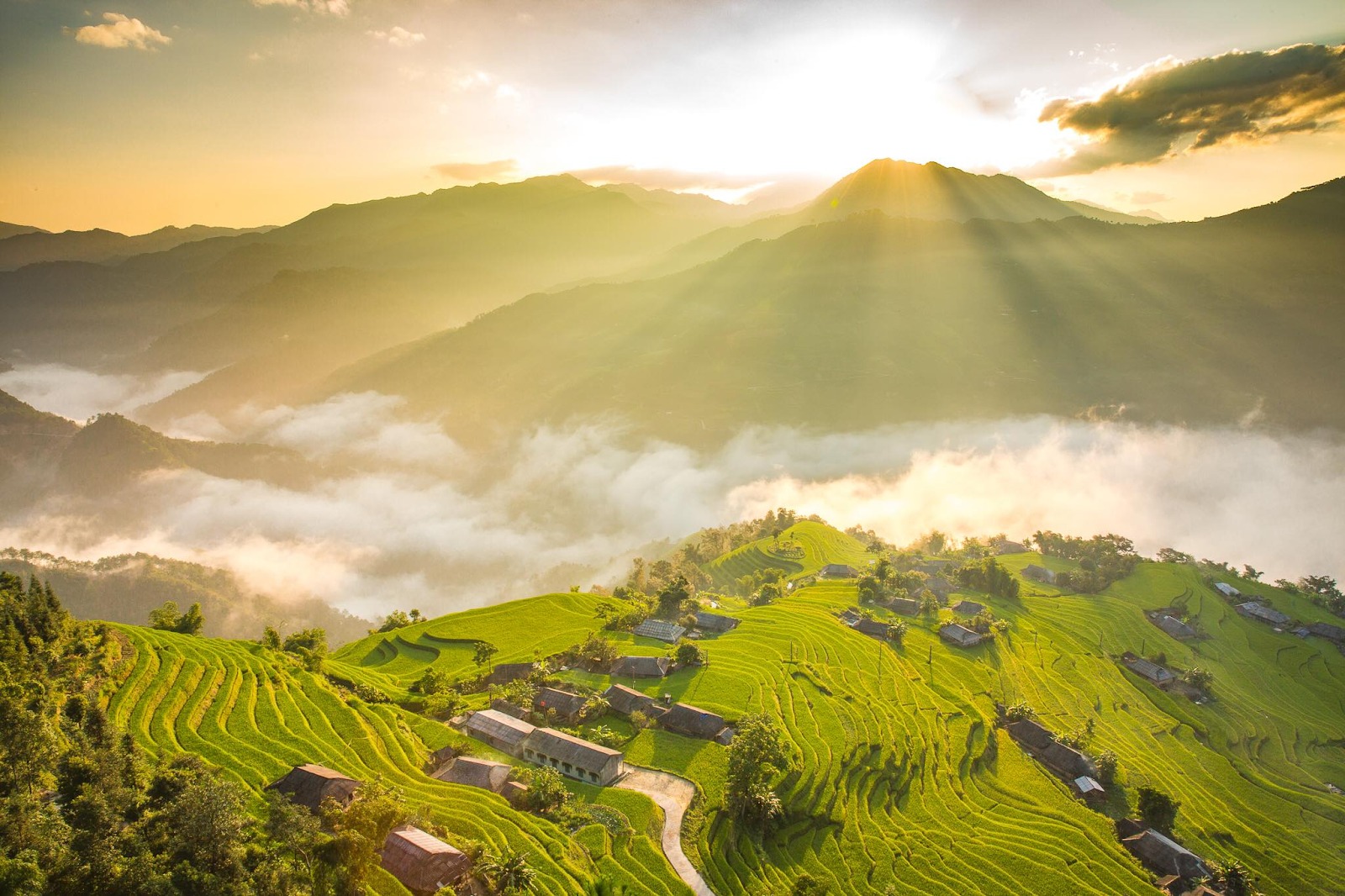 Tranh treo tường phòng khách phong cảnh thiên nhiên